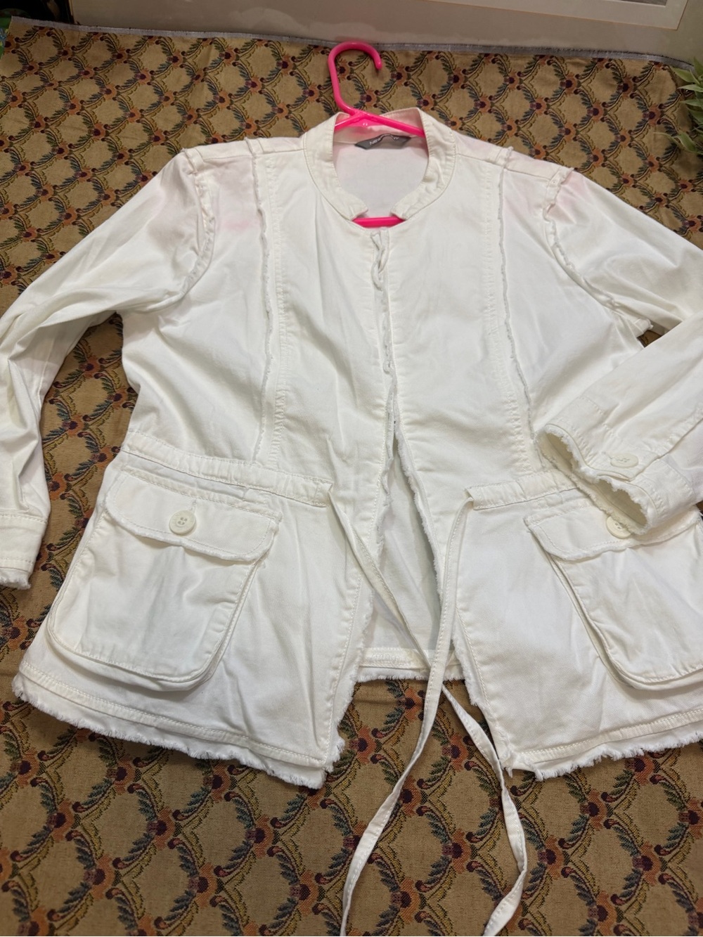 Vintage Newpenny White Utility Jacket 3/4 Sleeves